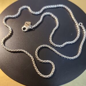 David Yurman Silver Box Chain Necklace